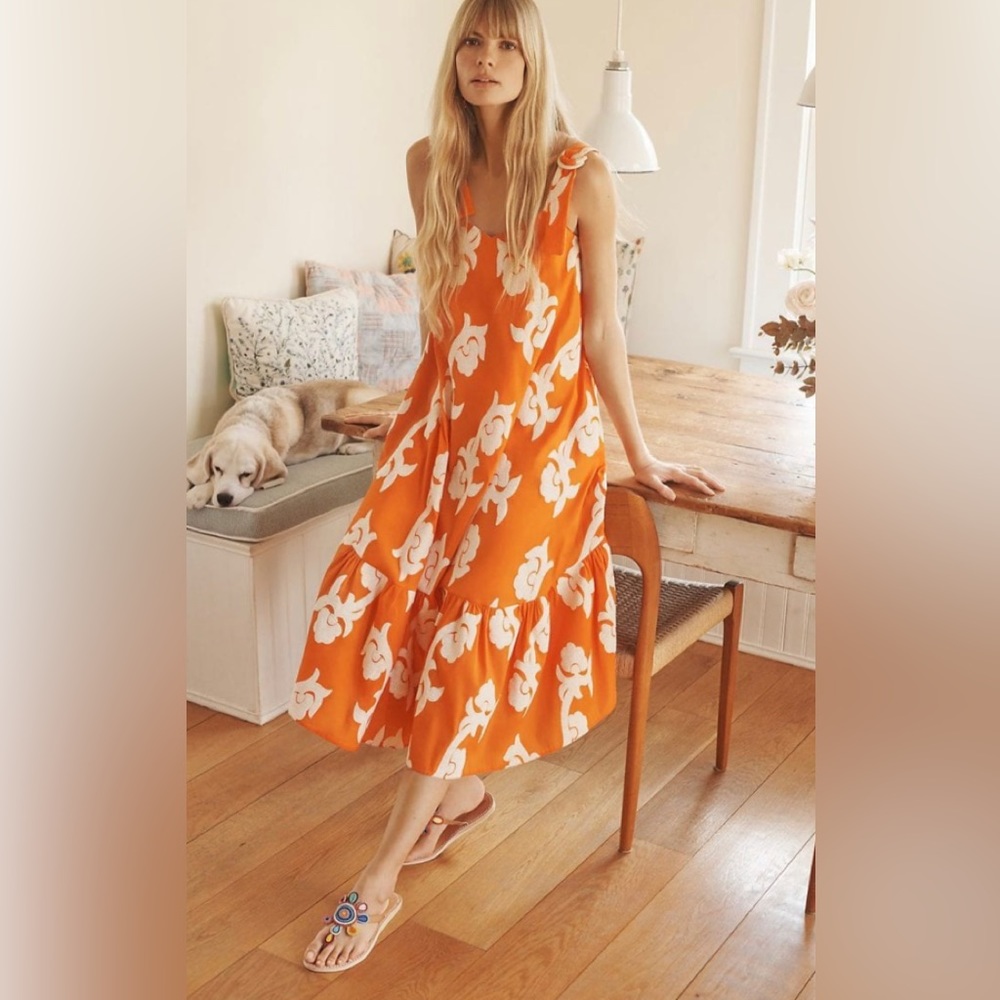 👗EXQUISE Anthropologie Phoebe Flounced Maxi Dress 👗
